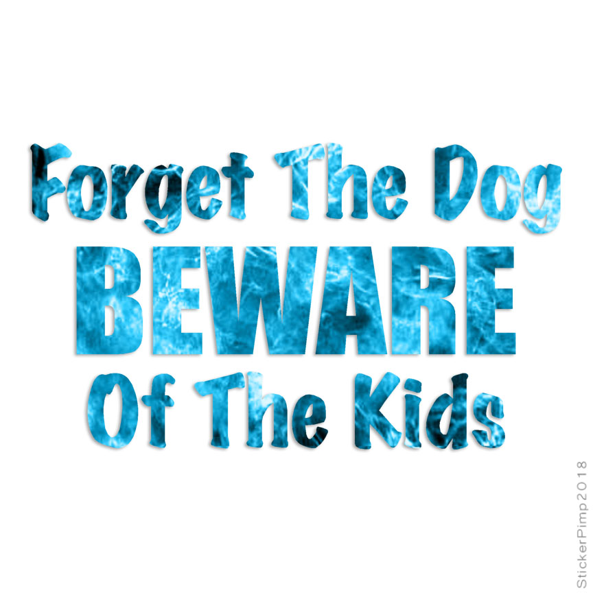 Beware Of Kids, Vinyl Decal Sticker, 40 Patterns & 3 Sizes, #4057