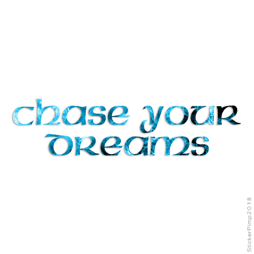 Chase your Dreams, Vinyl Decal Sticker, 40 Patterns & 3 Sizes, #4191