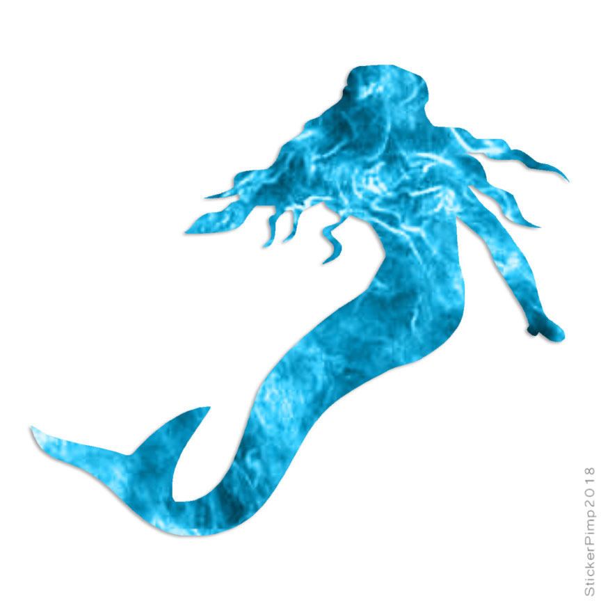 Mermaid Silhouette, Vinyl Decal Sticker, 40 Patterns & 3 Sizes, #450
