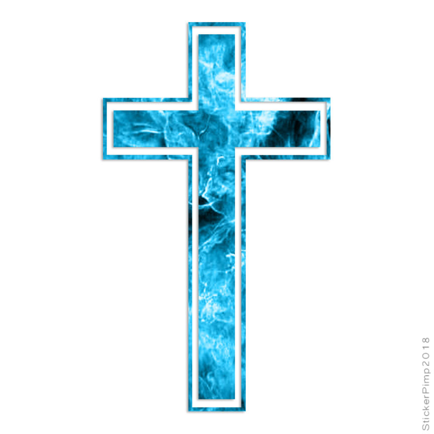 Outlined Cross, Vinyl Decal Sticker, 40 Patterns & 3 Sizes, #493