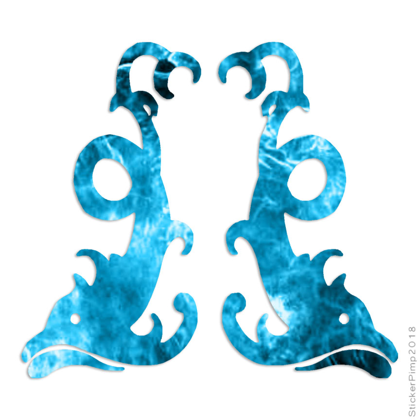 Pair of Tribal Fish, Vinyl Decal Sticker, 40 Patterns & 3 Sizes, #500