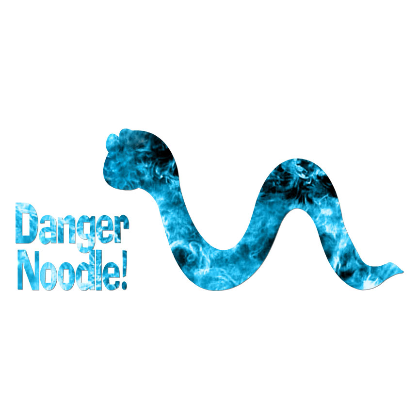Snake Danger Noodle, Vinyl Decal Sticker, 40 Patterns & 3 Sizes, #6163