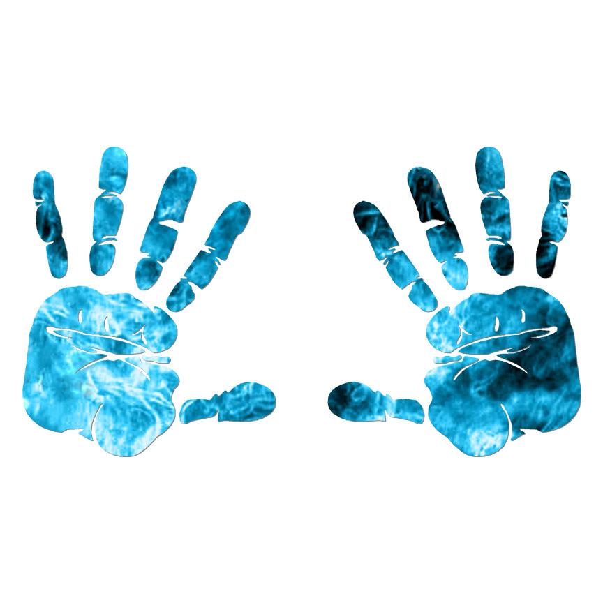 Hand Prints, Vinyl Decal Sticker, 40 Patterns & 3 Sizes, #6197