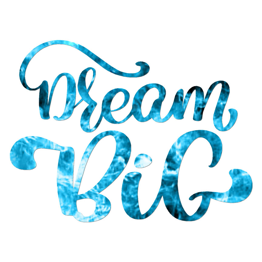 Dream Big, Vinyl Decal Sticker, 40 Patterns & 3 Sizes, #6255