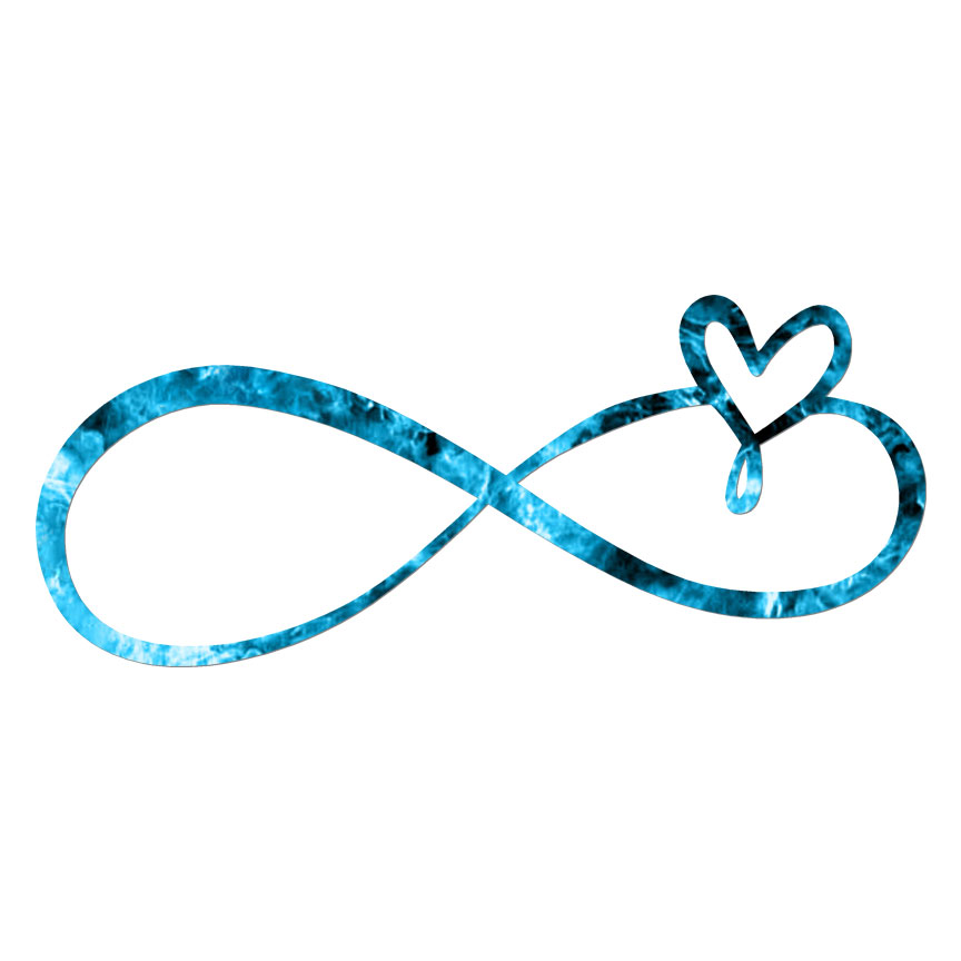 Heart Love Infinity, Vinyl Decal Sticker, 40 Patterns & 3 Sizes, #6259