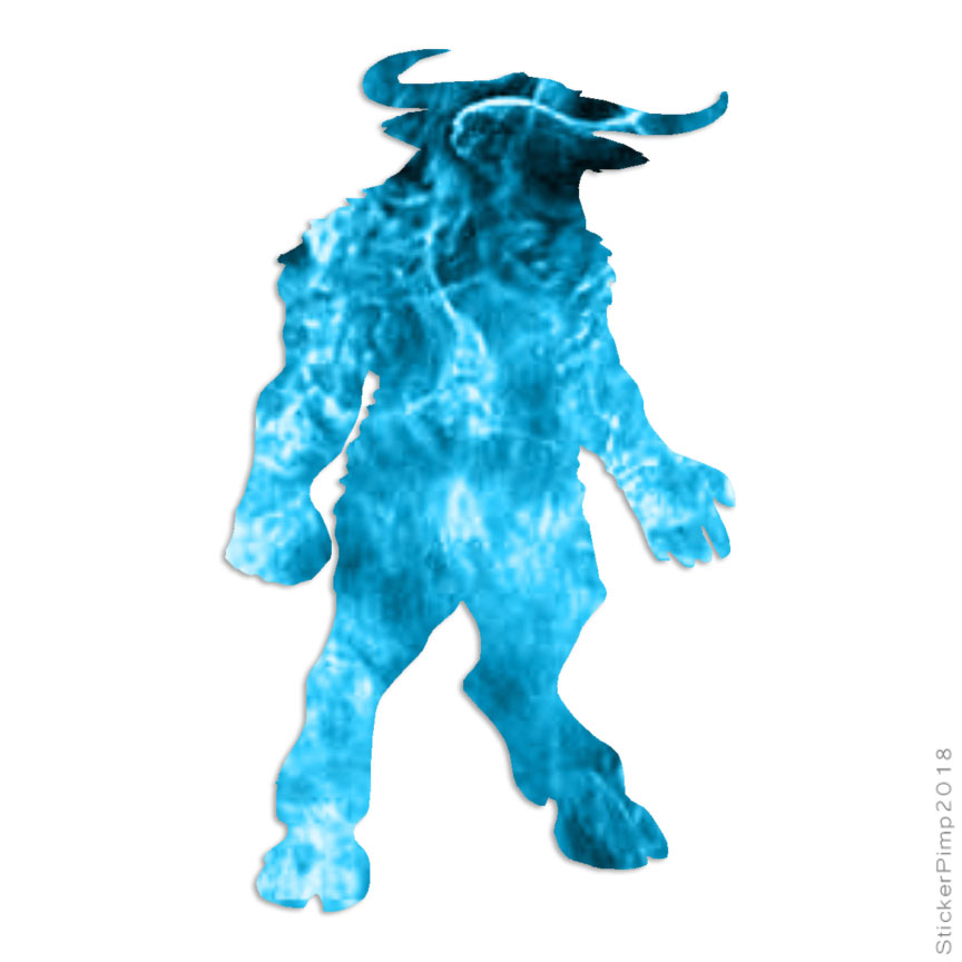 Minotaur Bull Man, Vinyl Decal Sticker, 40 Patterns & 3 Sizes, #628