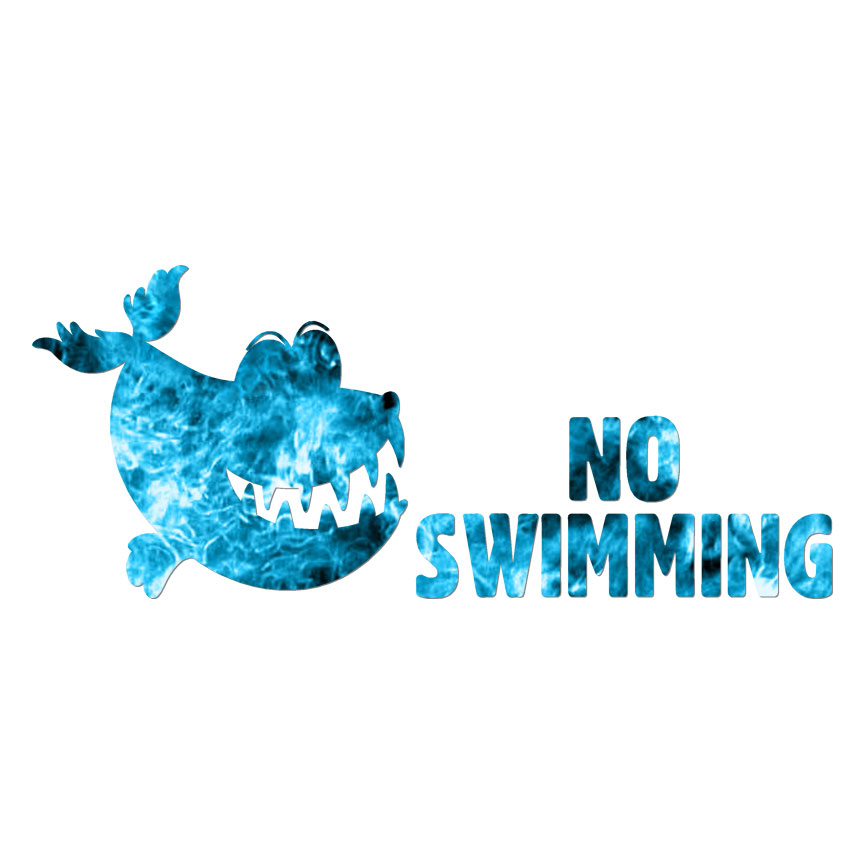 No Swimming Piranha, Vinyl Decal Sticker, 40 Patterns & 3 Sizes, #6351