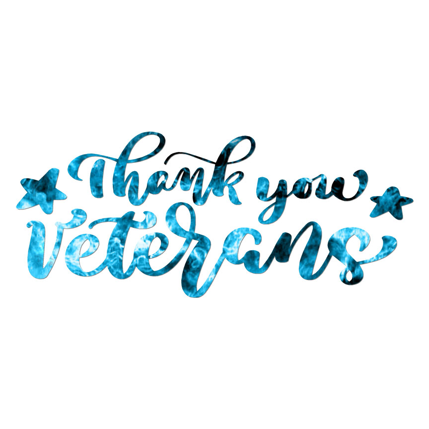 Thank You Veterans, Vinyl Decal Sticker, 40 Patterns & 3 Sizes, #6372