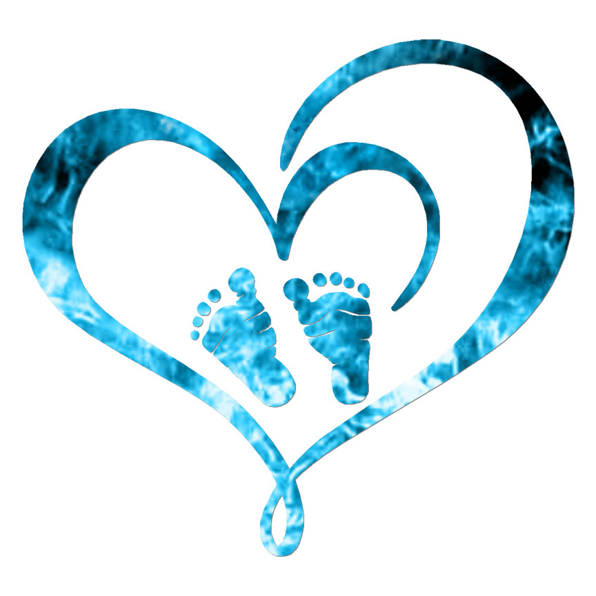 Baby Feet Heart, Vinyl Decal Sticker, 40 Patterns & 3 Sizes, #6449