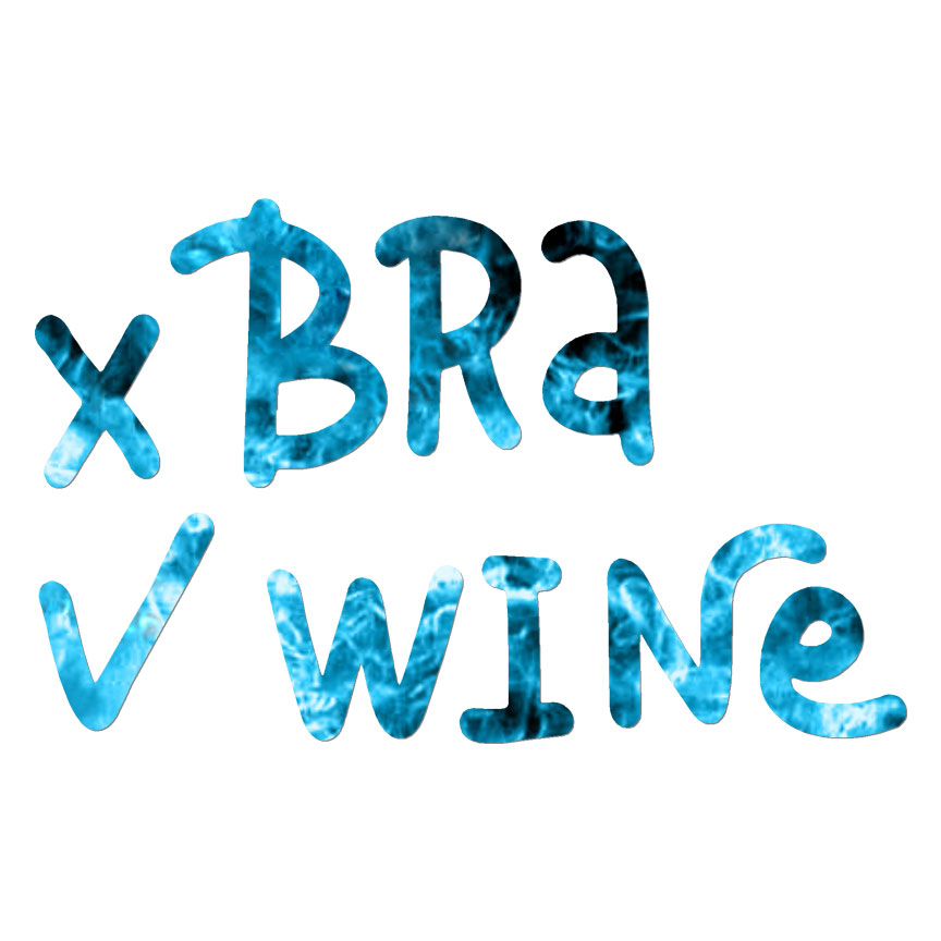 No Bra Wine, Vinyl Decal Sticker, 40 Patterns & 3 Sizes, #6503