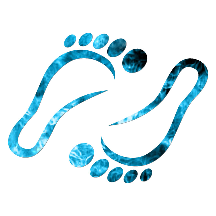 Footprints Barefoot, Vinyl Decal Sticker, 40 Patterns & 3 Sizes, #6856