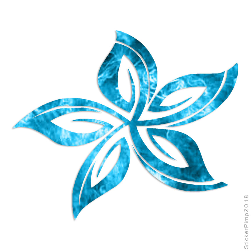 Tribal Hawaiian Flower, Vinyl Decal Sticker, 40 Patterns & 3 Sizes, #693