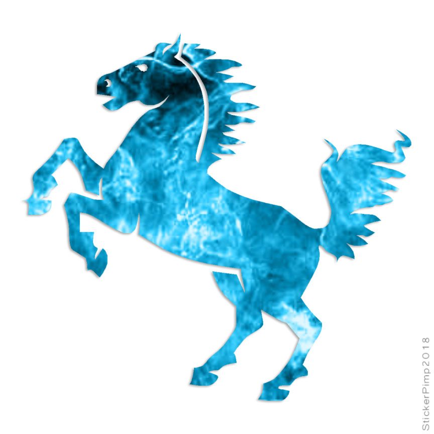 Rearing Horse, Vinyl Decal Sticker, 40 Patterns & 3 Sizes, #703