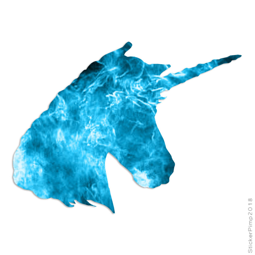 Unicorn Head Horn, Vinyl Decal Sticker, 40 Patterns & 3 Sizes, #704