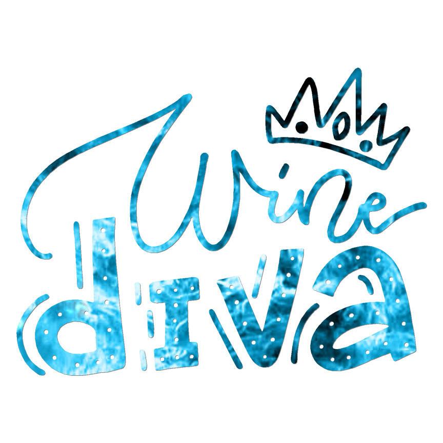 Wine Diva Crown, Vinyl Decal Sticker, 40 Patterns & 3 Sizes, #7051