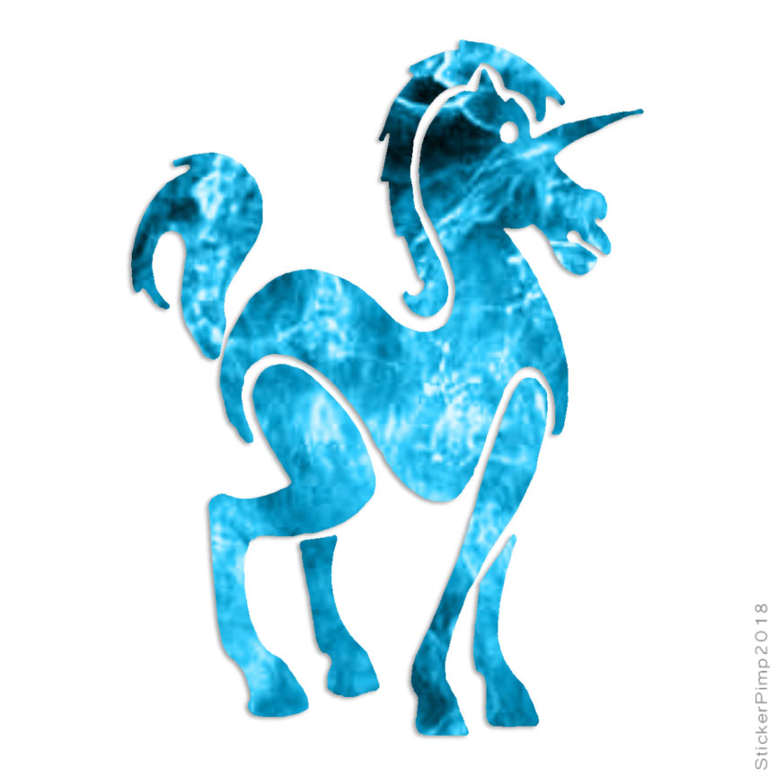 Unicorn Drawing Art, Vinyl Decal Sticker, 40 Patterns & 3 Sizes, #706