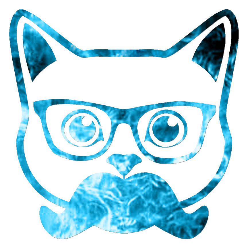 Cat Glasses Mustache, Vinyl Decal Sticker, 40 Patterns & 3 Sizes, #7072