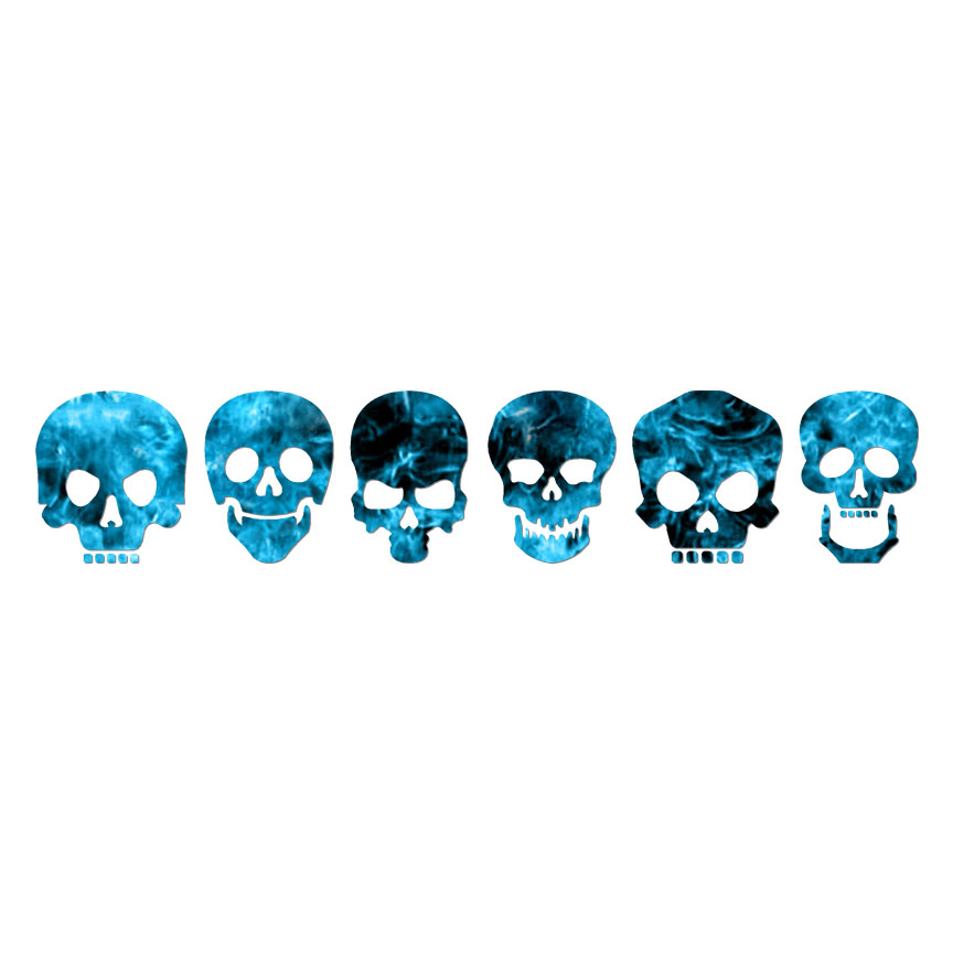 Row Skulls, Vinyl Decal Sticker, 40 Patterns & 3 Sizes, #7180