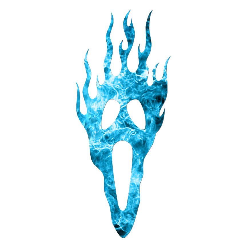 Fire Flames Ghost, Vinyl Decal Sticker, 40 Patterns & 3 Sizes, #7329
