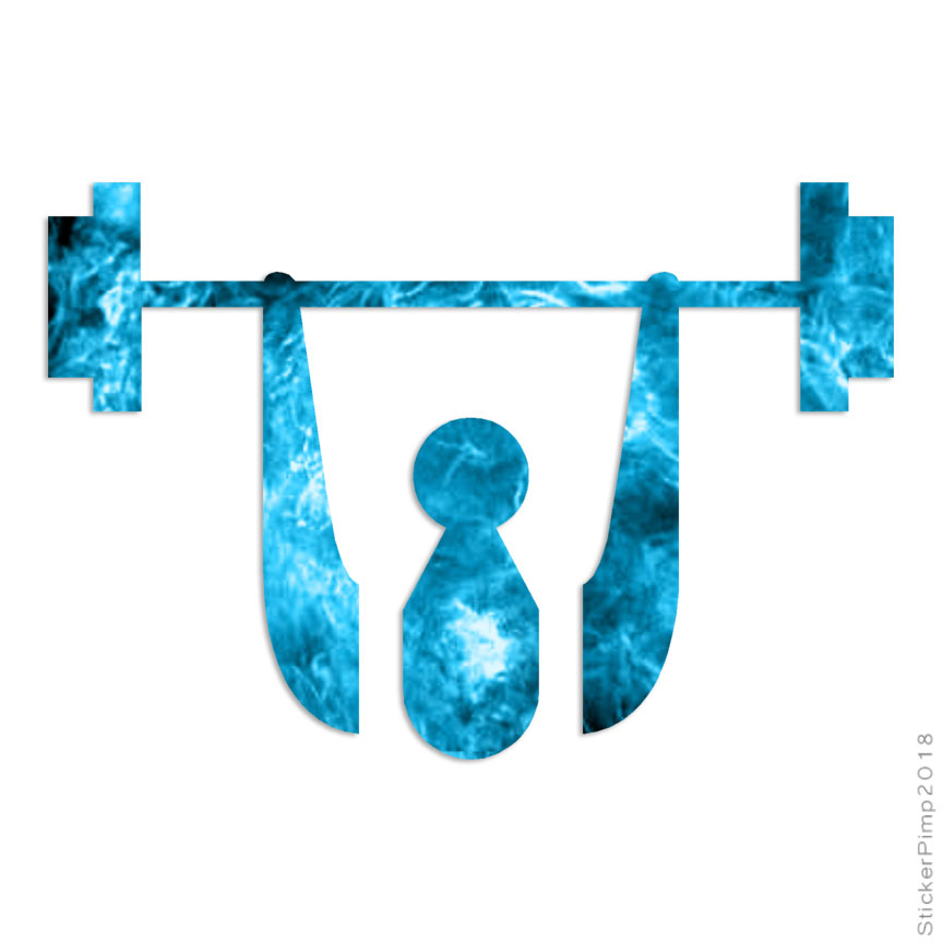 Power Weight Lifting, Vinyl Decal Sticker, 40 Patterns & 3 Sizes, #737