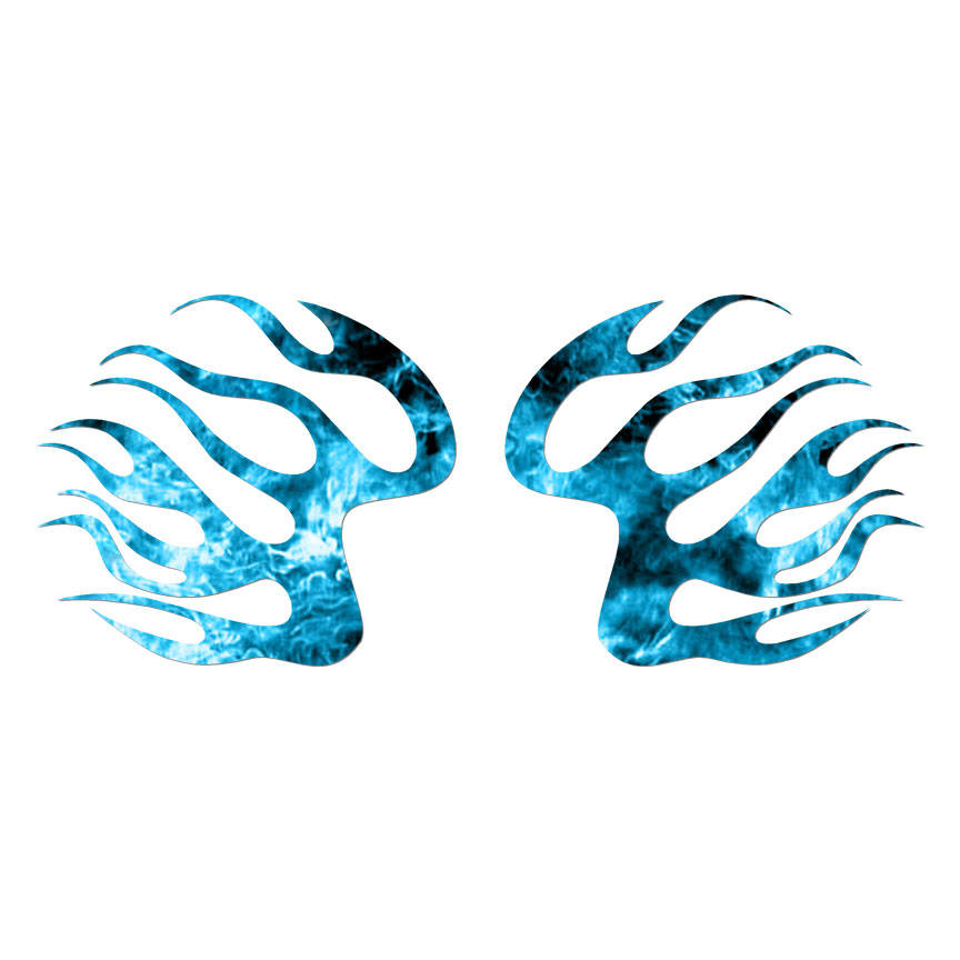 Pair Flames Fire , Vinyl Decal Sticker, 40 Patterns & 3 Sizes, #7375