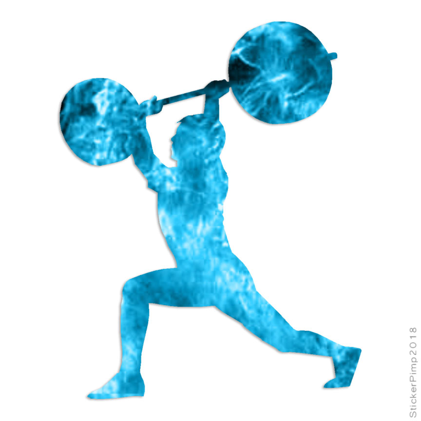 Weight Lifting Exercise, Vinyl Decal Sticker, 40 Patterns & 3 Sizes, #739