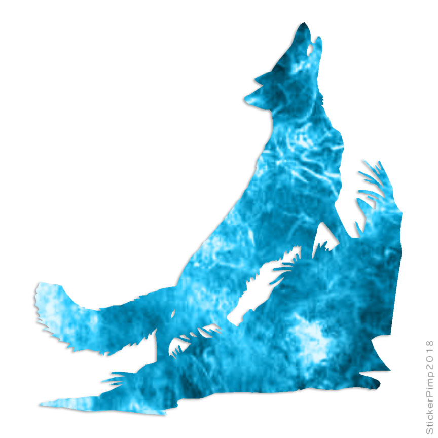 Howling Wolf Coyote, Vinyl Decal Sticker, 40 Patterns & 3 Sizes, #751