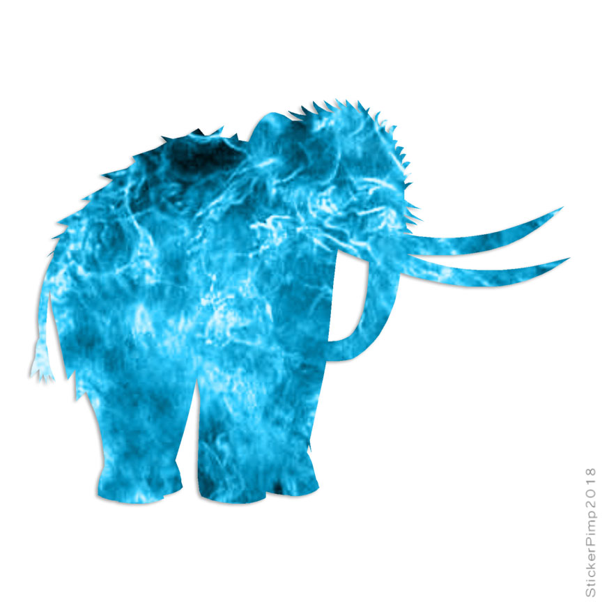 Woolly Mammoth Mastodon, Vinyl Decal Sticker, 40 Patterns & 3 Sizes, #756