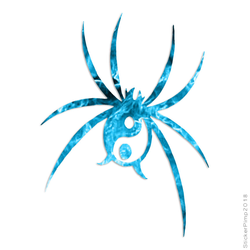 Yin Yang Spider, Vinyl Decal Sticker, 40 Patterns & 3 Sizes, #762