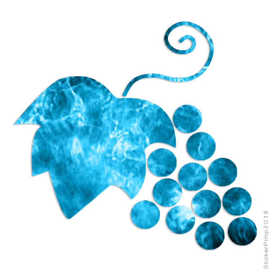 Grapes, Vinyl Decal Sticker, 40 Patterns & 3 Sizes, #878