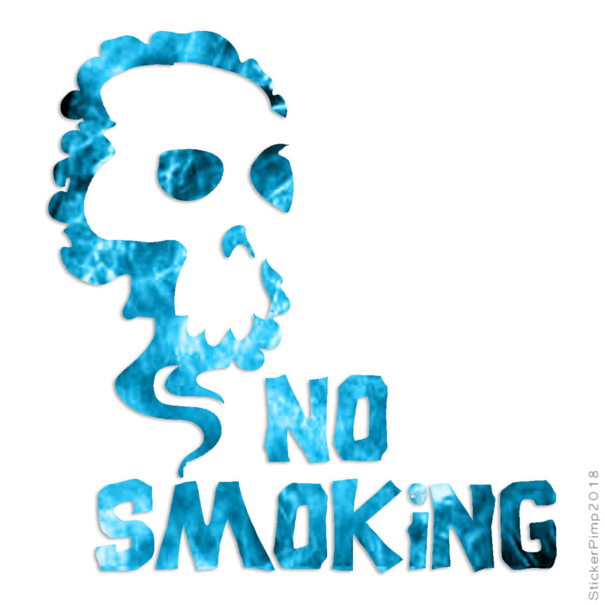 No Smoking Skull, Vinyl Decal Sticker, 40 Patterns & 3 Sizes, #933