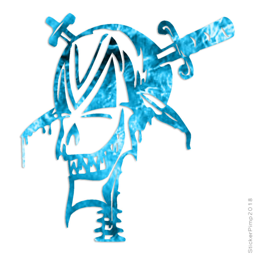 Pirate Cross Swords Skull, Vinyl Decal Sticker, 40 Patterns & 3 Sizes, #998