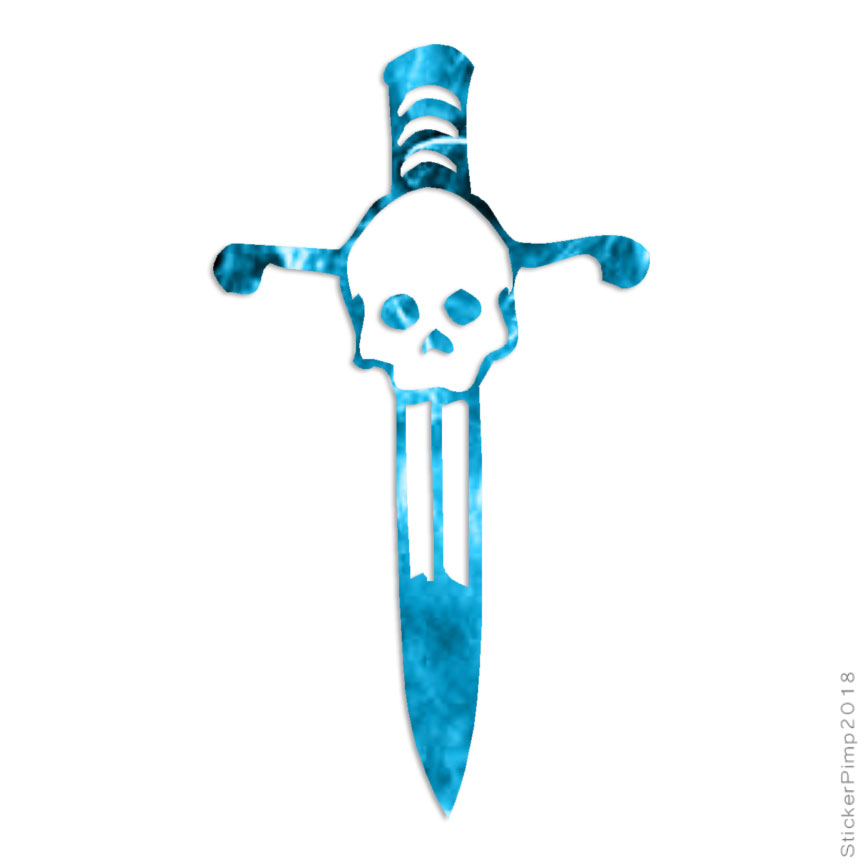 Skull Dagger, Vinyl Decal Sticker, 40 Patterns & 3 Sizes, #999