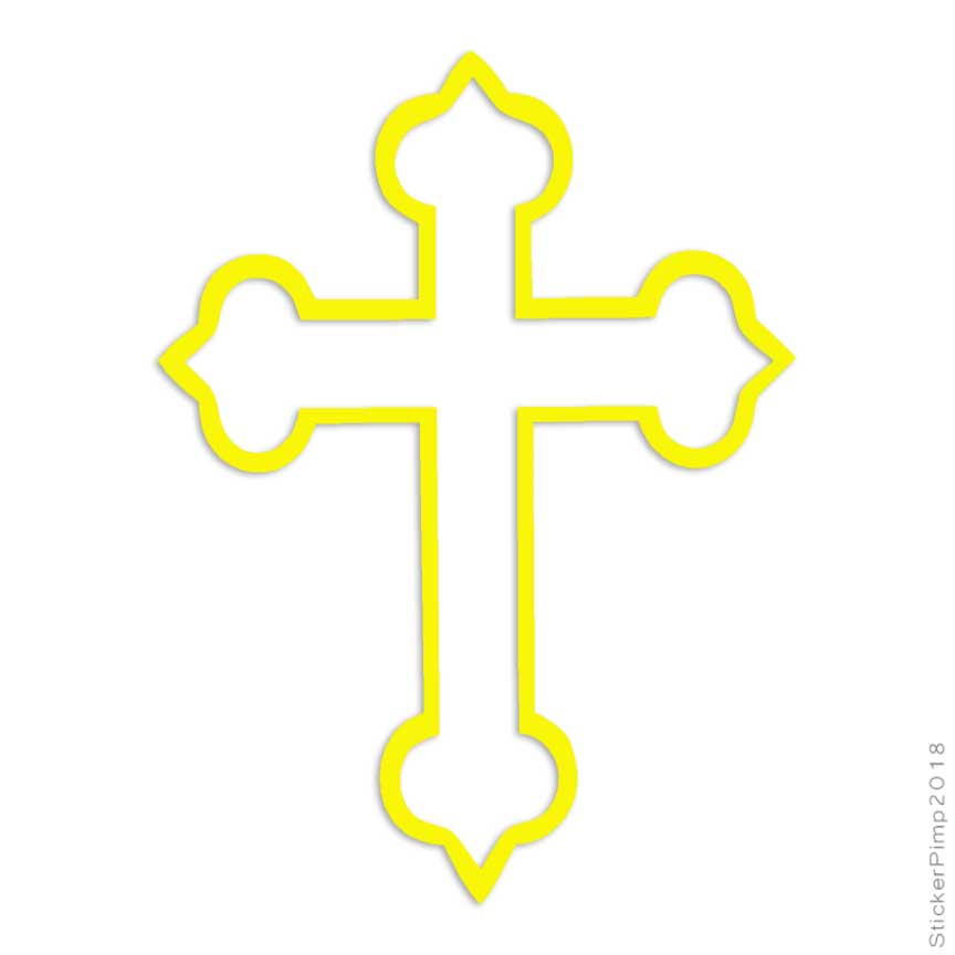 Fancy Cross Christian - Decal Sticker - Multiple Colors & Sizes - ebn2334