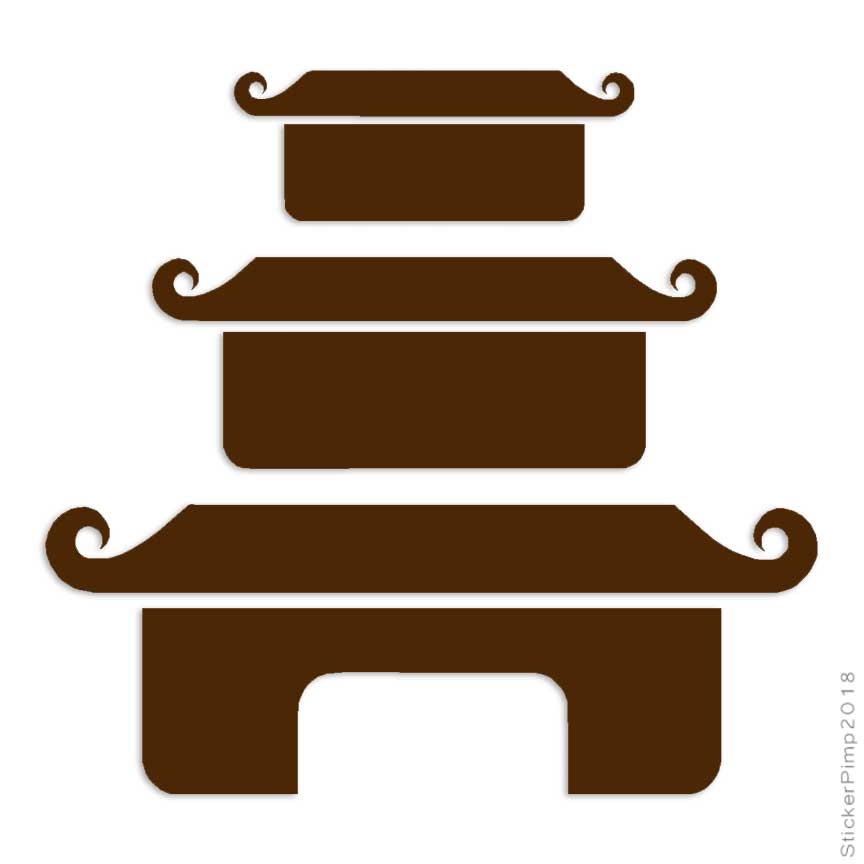 Sticker Mural Vinyle – Pagode Temple / Relics Storage Tower – Designtorefine (n015)