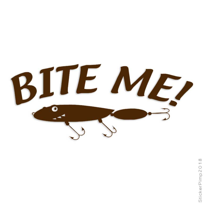 Bite Me Fishing Lure, Vinyl Decal Sticker, Multiple Colors & Sizes