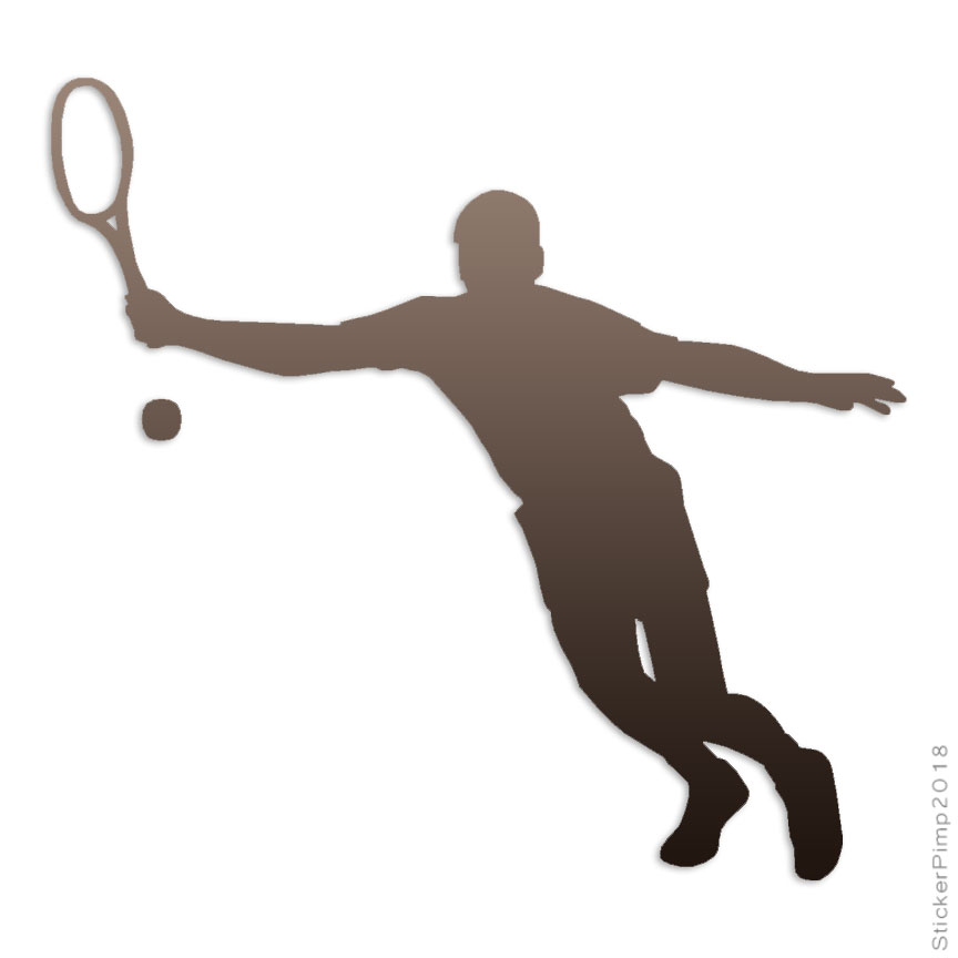 Tennis Racket Exercise Sport, Vinyl Decal Sticker, 40 Patterns & 3 Sizes, #1402
