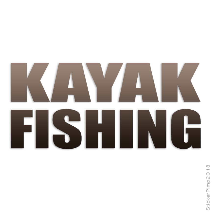 Kayak Fishing, Vinyl Decal Sticker, 40 Patterns & 3 Sizes, #1679