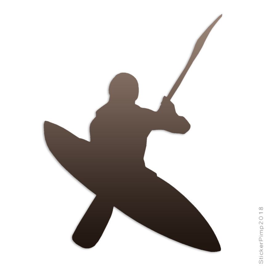 Kayaker Kayak, Vinyl Decal Sticker, 40 Patterns & 3 Sizes, #911