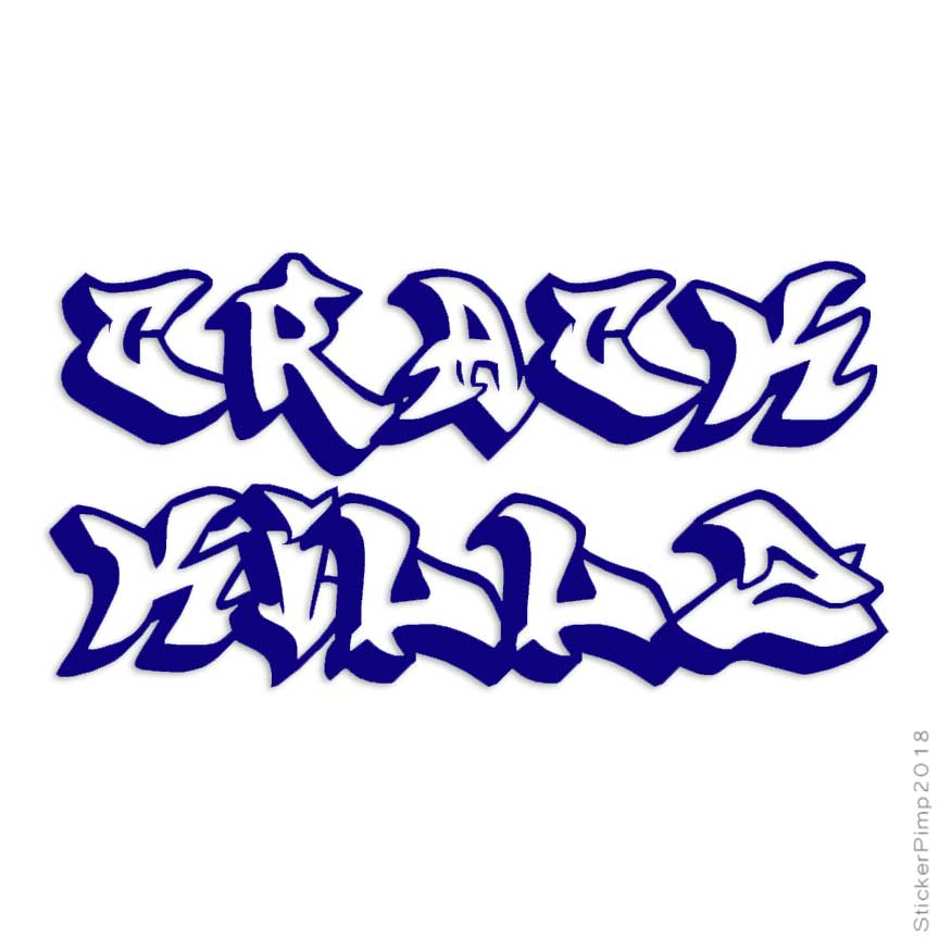 Size #1849 Crack Kills Graffiti Decal Sticker Choose Color 