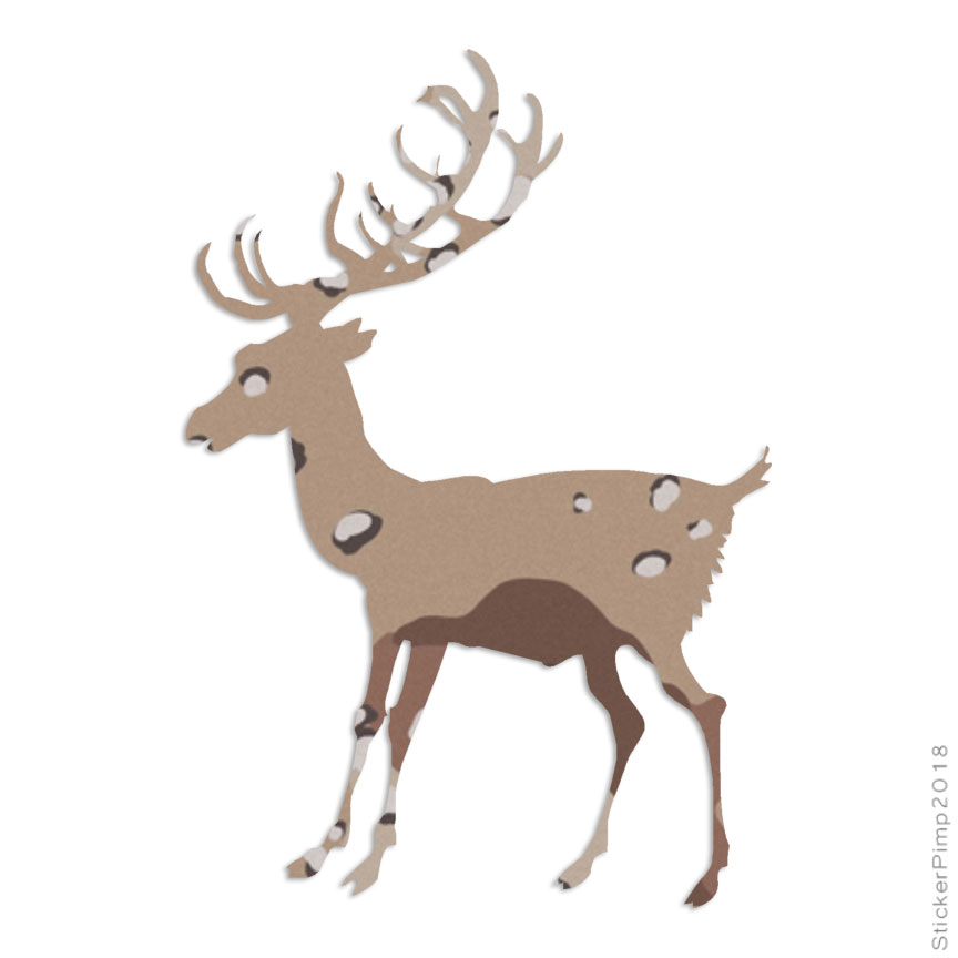 Reindeer Drawing Art Decal Sticker Choose Color Size #2818