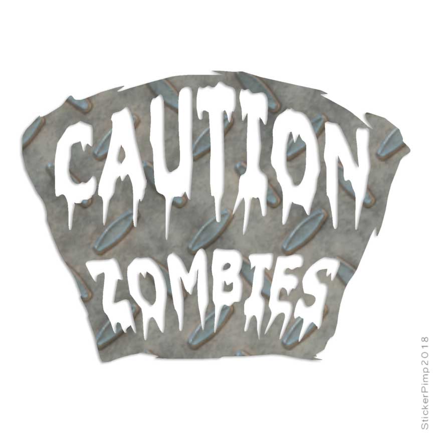 Caution Zombies Tombstone Decal Sticker Choose Pattern Size #3362 