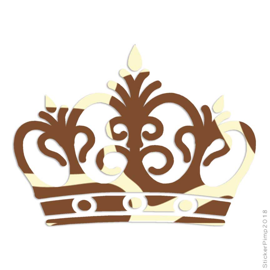 Royalty Crown Monarch King - Vinyl Decal Sticker - 7.75 x 5.75 - Gold