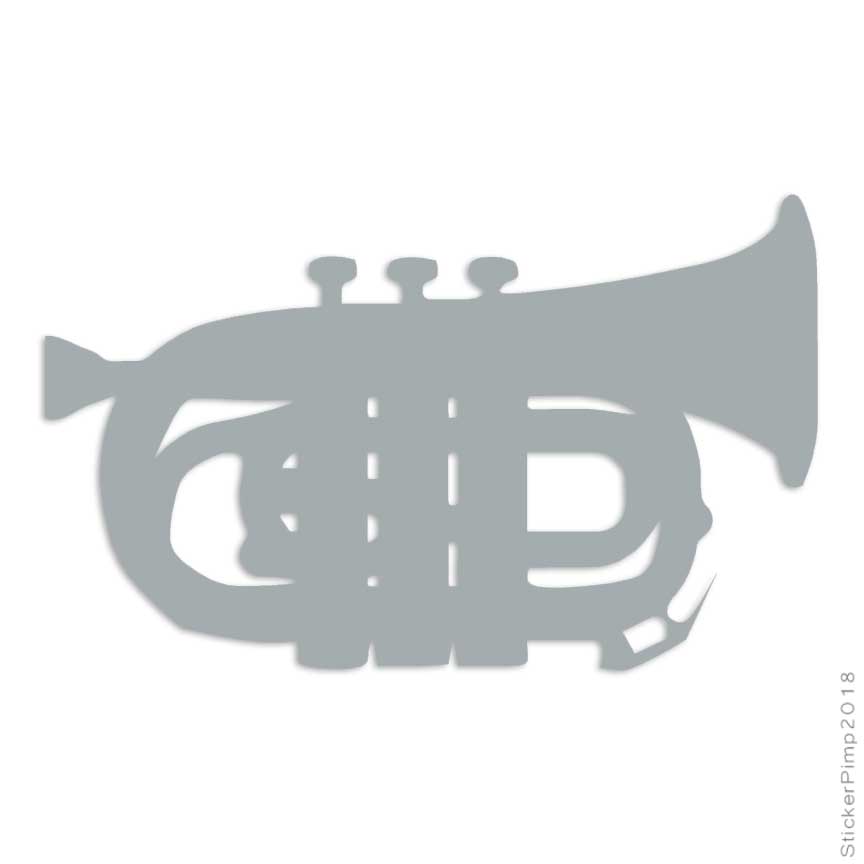 Silver Trumpet Sticker Pocket Trumpet, Vinyl Decal Sticker, Multiple Colors & Sizes #537 | eBay