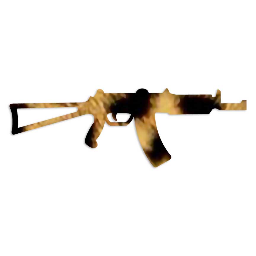 Slap-Art AK47 Assault Rifle Vinyl Decal Sticker - 6" Gloss Black, Removable