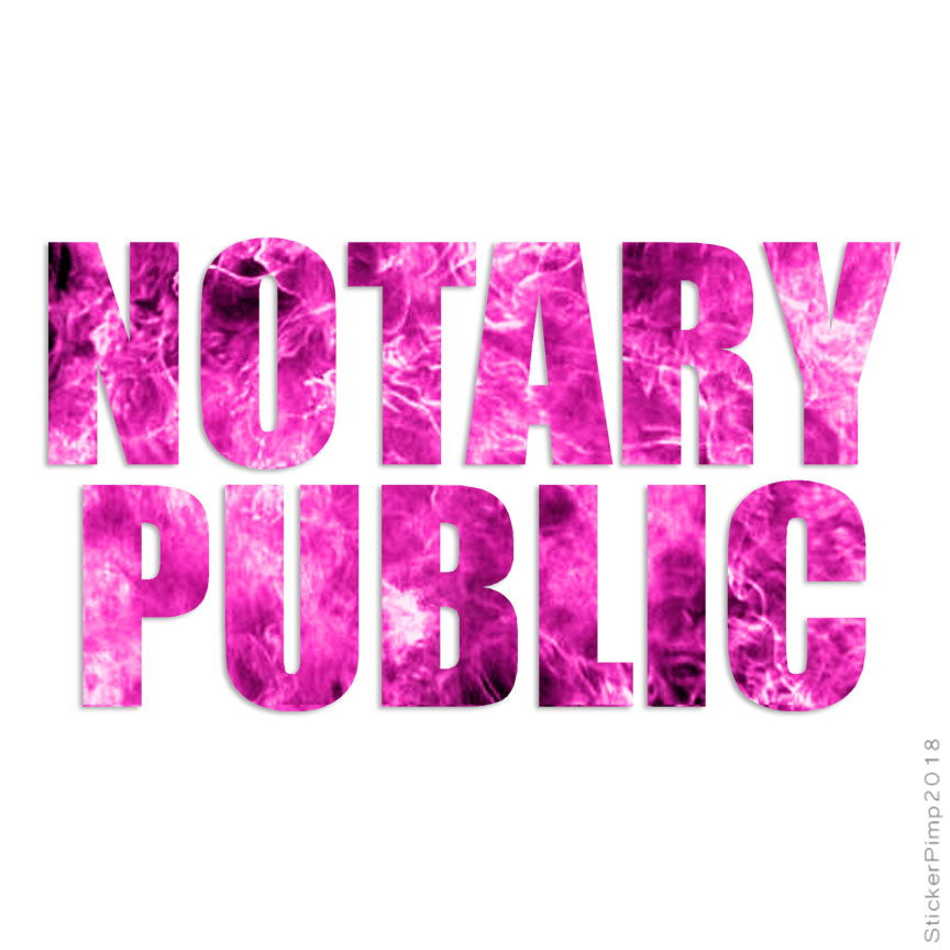 Size #3498 Notary Public Decal Sticker Choose Pattern 