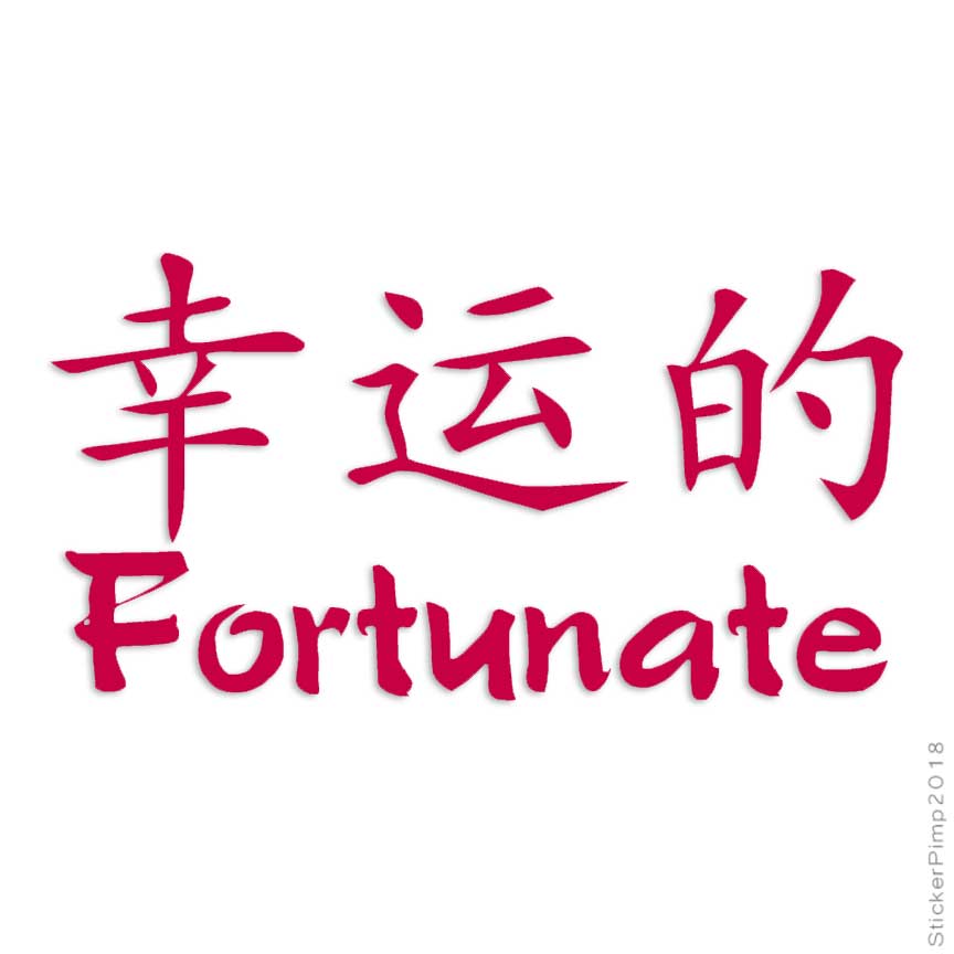 Fortunate Word Fortunate Chinese Symbols, Vinyl Decal Sticker, Multiple Colors & Sizes ...