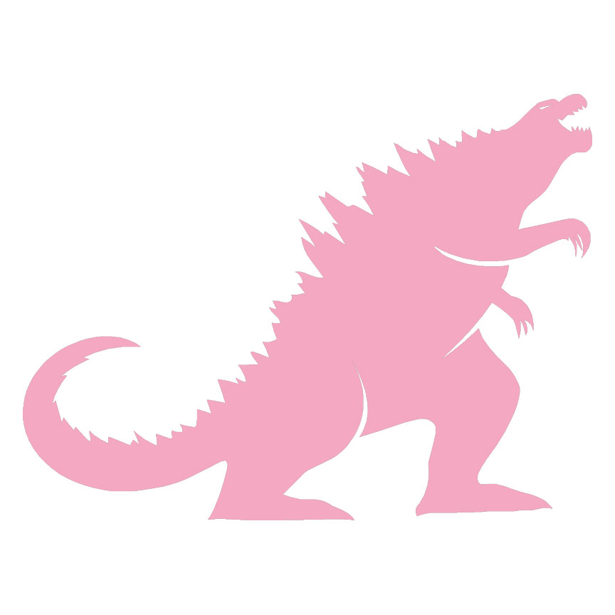 Godzilla in a Bottle (pink) Sticker for Sale by Herdretta