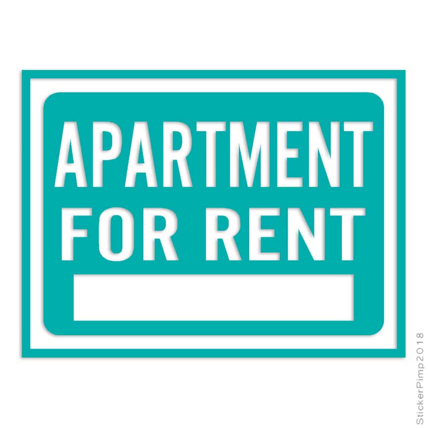 House For Rent / Apartment For Rent Vinyl Sticker Sign - Window Or Door Advertisement Decal
