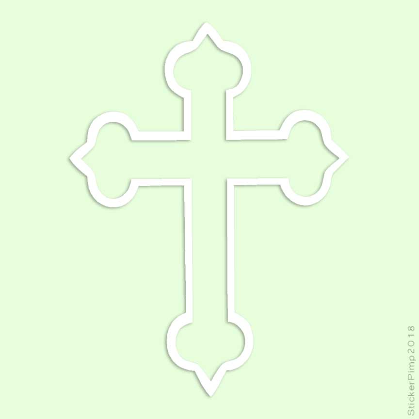 Fancy Cross Christian - Decal Sticker - Multiple Colors & Sizes - ebn2334